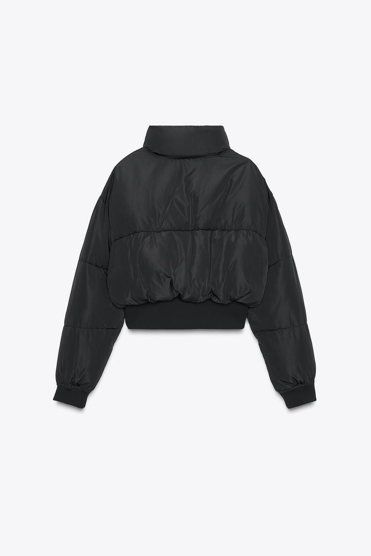 ZARA】クロップド丈コンビパフジャケット 8073/229/800 (ZARA/ダウン