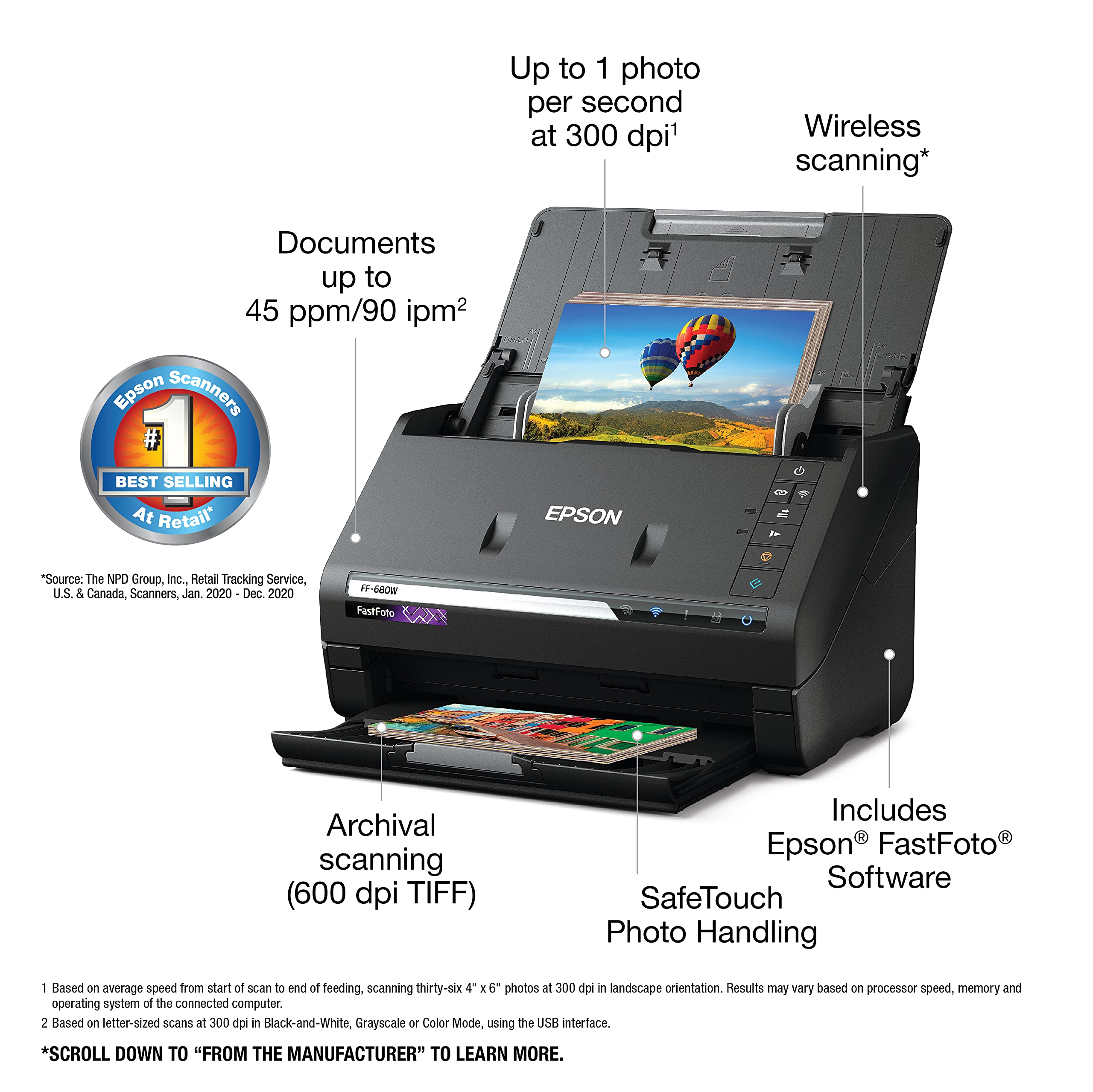 Amazon | Epson (エプソン) FastFoto ワイヤレス高速写真/ドキュメント