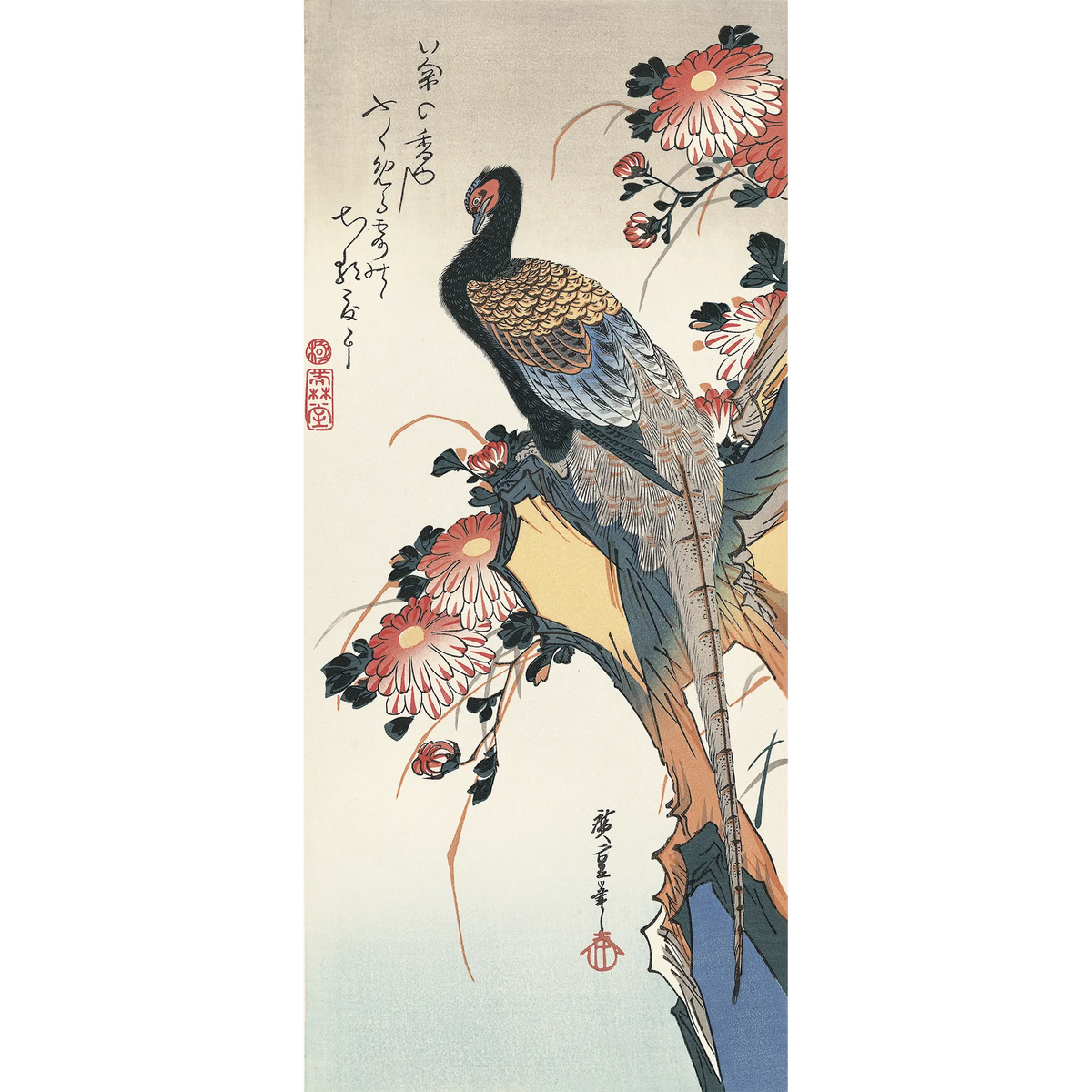 Utagawa Hiroshige（歌川広重） Chrysanthemum and Pheasant
