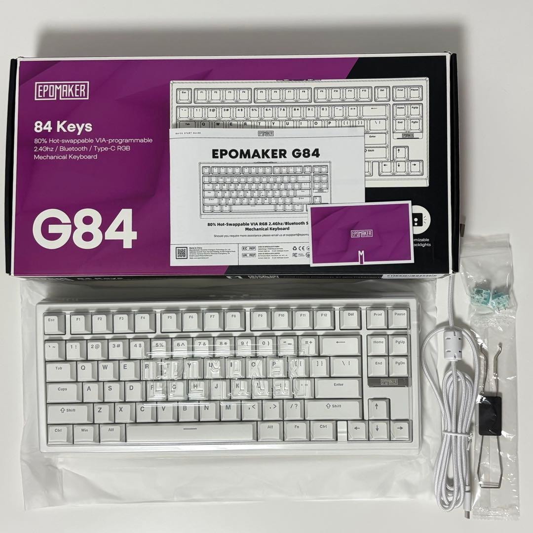 EPOMAKER G84 80% キーボード ホワイト EPOMAKER G84