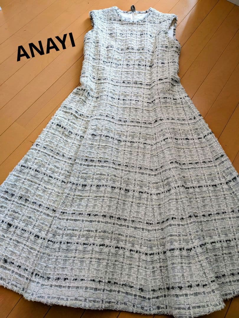 ANAYI　ノースリーブ ツイード フレアワンピース ANAYI（アナイ） ワンピース ミックスツイードフレア ワンピース